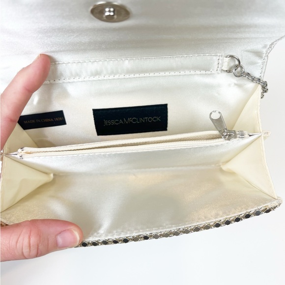 Jessica McClintock Evening Bag Disco Mirrored Mesh Gold Mini Clutch - Picture 6 of 7